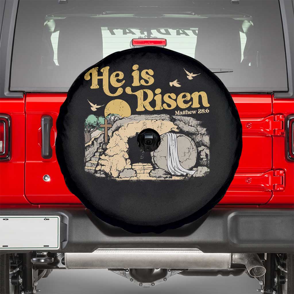 He Is Risen Spare Tire Cover Retro Vintage Easter Jesus Christian Apparel - Wonder Print Shop