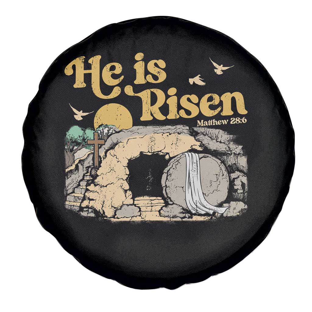 He Is Risen Spare Tire Cover Retro Vintage Easter Jesus Christian Apparel - Wonder Print Shop