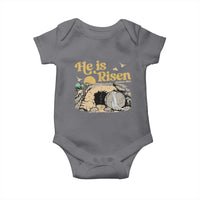 He Is Risen Baby Onesie Retro Vintage Easter Jesus Christian Apparel - Wonder Print Shop