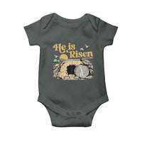 He Is Risen Baby Onesie Retro Vintage Easter Jesus Christian Apparel - Wonder Print Shop