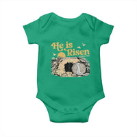 He Is Risen Baby Onesie Retro Vintage Easter Jesus Christian Apparel - Wonder Print Shop