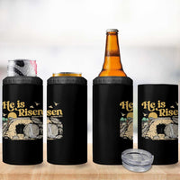 He Is Risen 4 in 1 Can Cooler Tumbler Retro Vintage Easter Jesus Christian Apparel - Wonder Print Shop