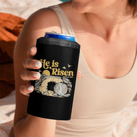 He Is Risen 4 in 1 Can Cooler Tumbler Retro Vintage Easter Jesus Christian Apparel - Wonder Print Shop