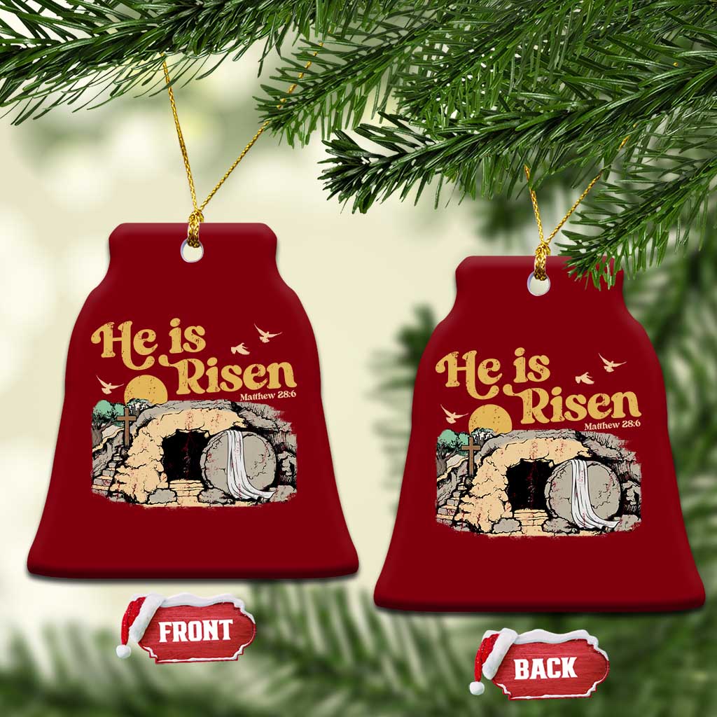 He Is Risen Ceramic Ornament Retro Vintage Easter Jesus Christian Apparel - Wonder Print Shop