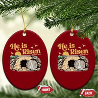 He Is Risen Ceramic Ornament Retro Vintage Easter Jesus Christian Apparel - Wonder Print Shop