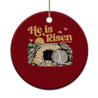 He Is Risen Ceramic Ornament Retro Vintage Easter Jesus Christian Apparel - Wonder Print Shop