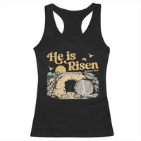 He Is Risen Racerback Tank Top Retro Vintage Easter Jesus Christian Apparel - Wonder Print Shop