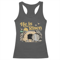 He Is Risen Racerback Tank Top Retro Vintage Easter Jesus Christian Apparel - Wonder Print Shop