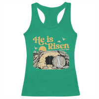 He Is Risen Racerback Tank Top Retro Vintage Easter Jesus Christian Apparel - Wonder Print Shop