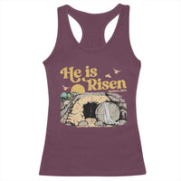He Is Risen Racerback Tank Top Retro Vintage Easter Jesus Christian Apparel - Wonder Print Shop