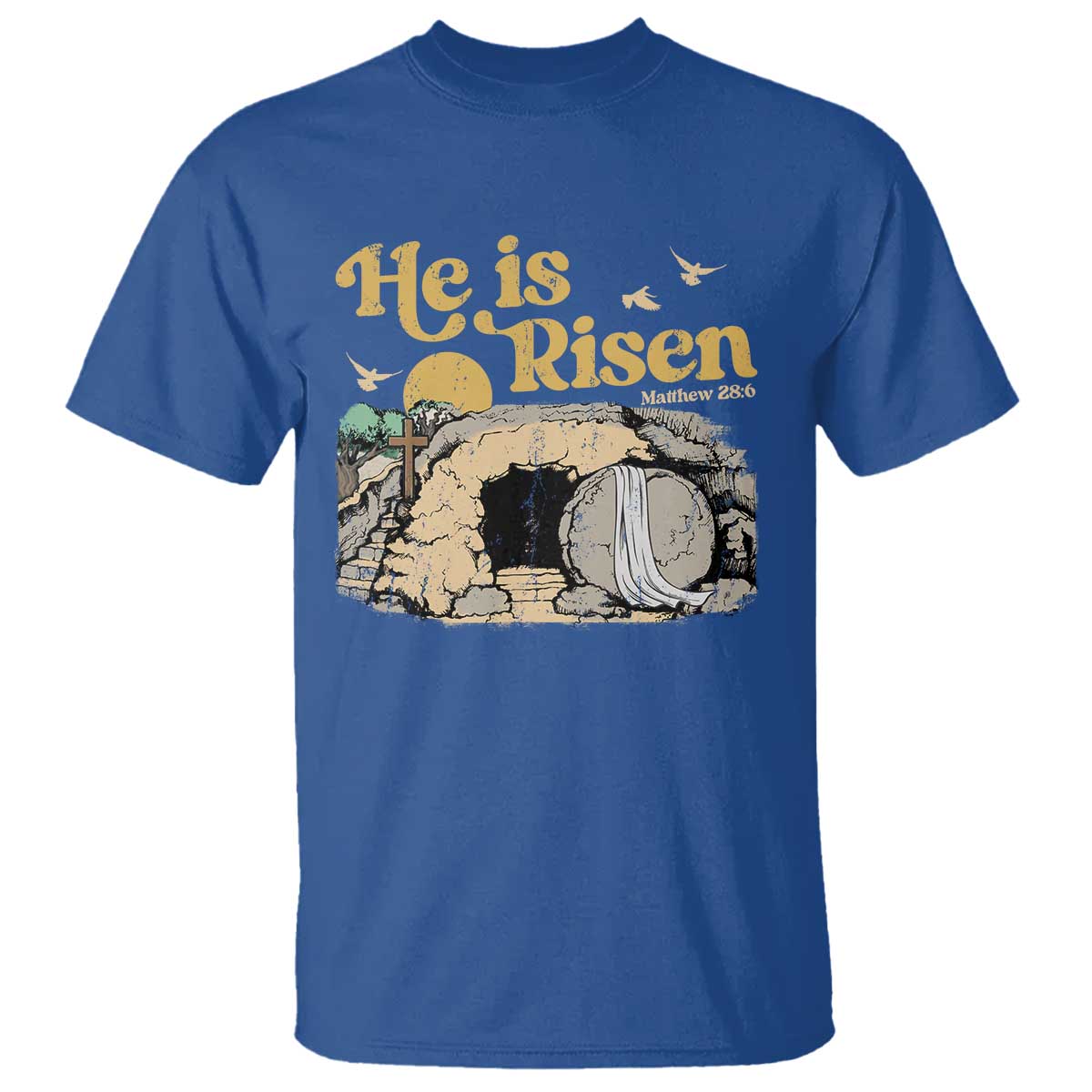 He Is Risen T Shirt Retro Vintage Easter Jesus Christian Apparel - Wonder Print Shop