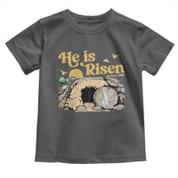 He Is Risen Toddler T Shirt Retro Vintage Easter Jesus Christian Apparel - Wonder Print Shop