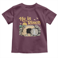 He Is Risen Toddler T Shirt Retro Vintage Easter Jesus Christian Apparel - Wonder Print Shop