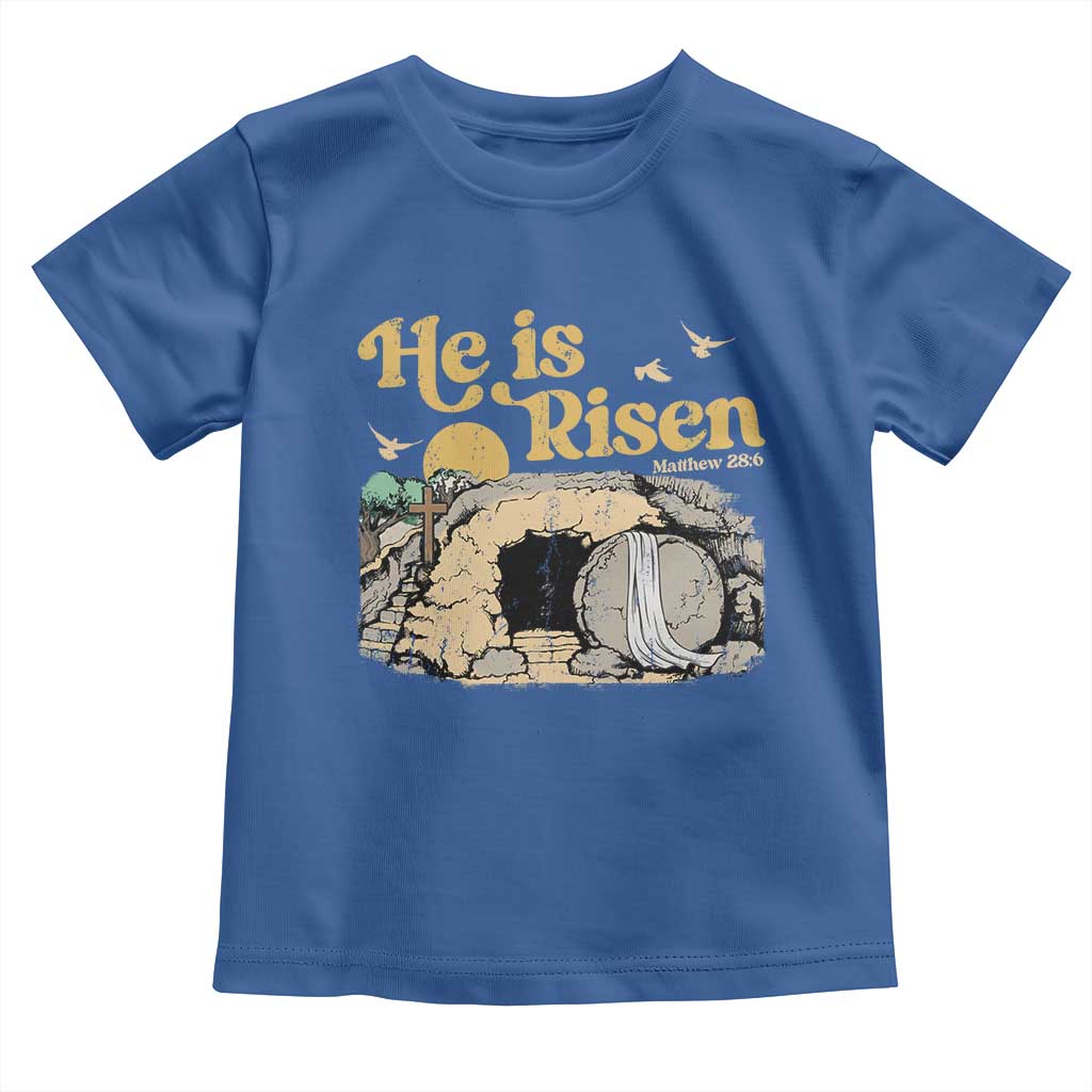 He Is Risen Toddler T Shirt Retro Vintage Easter Jesus Christian Apparel - Wonder Print Shop