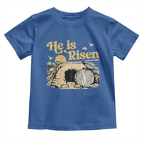 He Is Risen Toddler T Shirt Retro Vintage Easter Jesus Christian Apparel - Wonder Print Shop