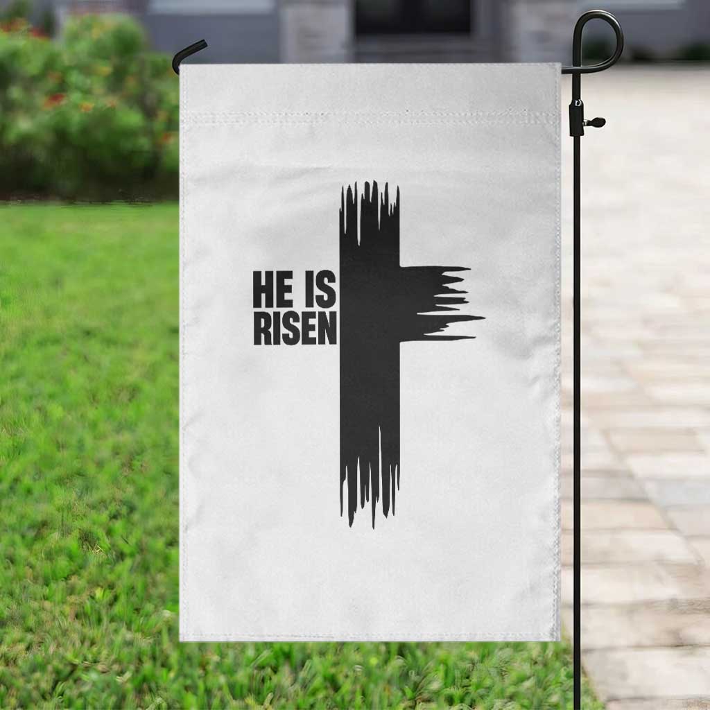He Is Risen Garden Flag Christian Easter Cross