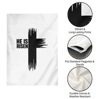 He Is Risen Garden Flag Christian Easter Cross