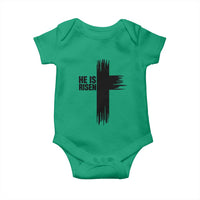 He Is Risen Baby Onesie Christian Easter Cross