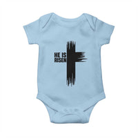 He Is Risen Baby Onesie Christian Easter Cross