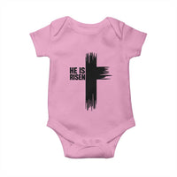 He Is Risen Baby Onesie Christian Easter Cross