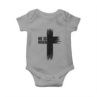He Is Risen Baby Onesie Christian Easter Cross