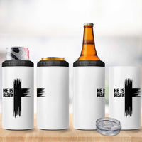 He Is Risen 4 in 1 Can Cooler Tumbler Christian Easter Cross