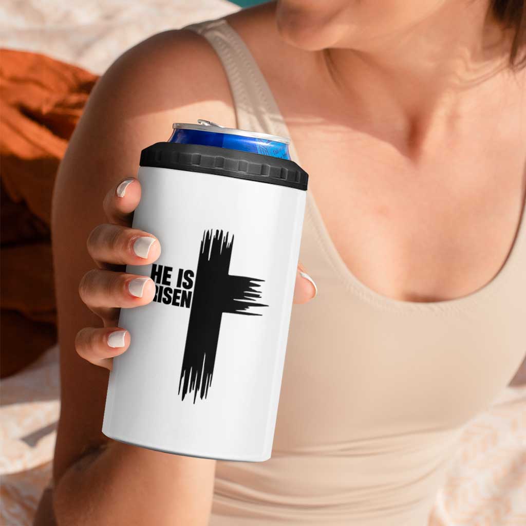 He Is Risen 4 in 1 Can Cooler Tumbler Christian Easter Cross