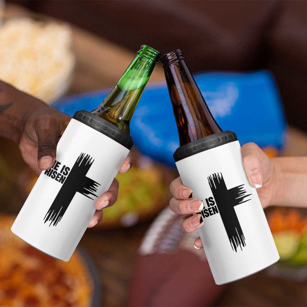 He Is Risen 4 in 1 Can Cooler Tumbler Christian Easter Cross