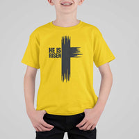 He Is Risen T Shirt For Kid Christian Easter Cross