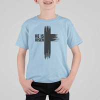 He Is Risen T Shirt For Kid Christian Easter Cross