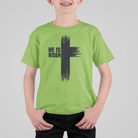 He Is Risen T Shirt For Kid Christian Easter Cross