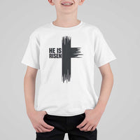 He Is Risen T Shirt For Kid Christian Easter Cross