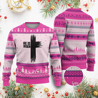 He Is Risen Ugly Christmas Sweater Christian Easter Cross