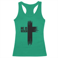 He Is Risen Racerback Tank Top Christian Easter Cross
