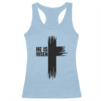 He Is Risen Racerback Tank Top Christian Easter Cross