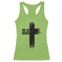 He Is Risen Racerback Tank Top Christian Easter Cross