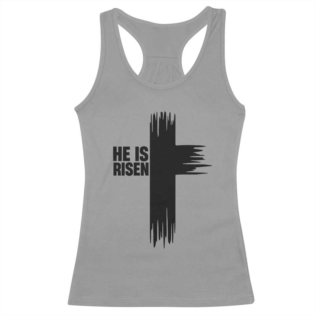 He Is Risen Racerback Tank Top Christian Easter Cross