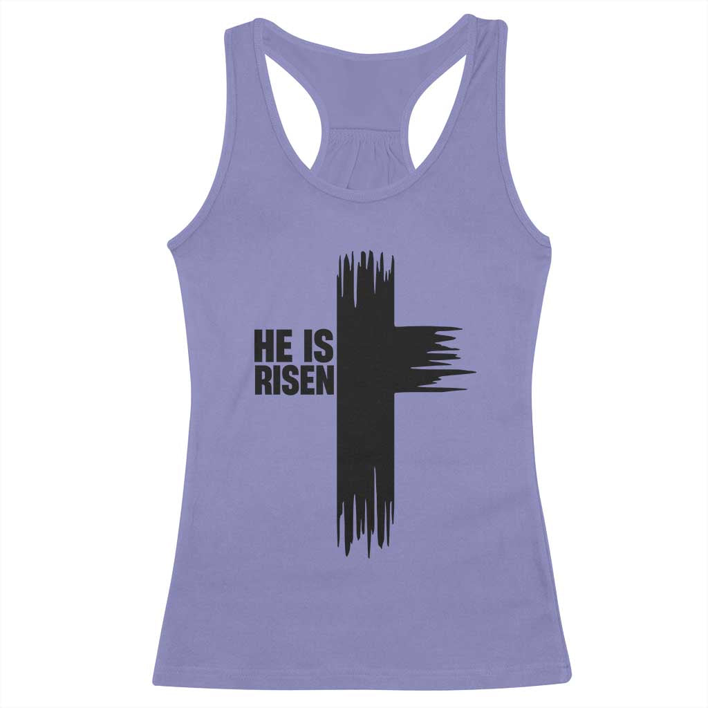 He Is Risen Racerback Tank Top Christian Easter Cross