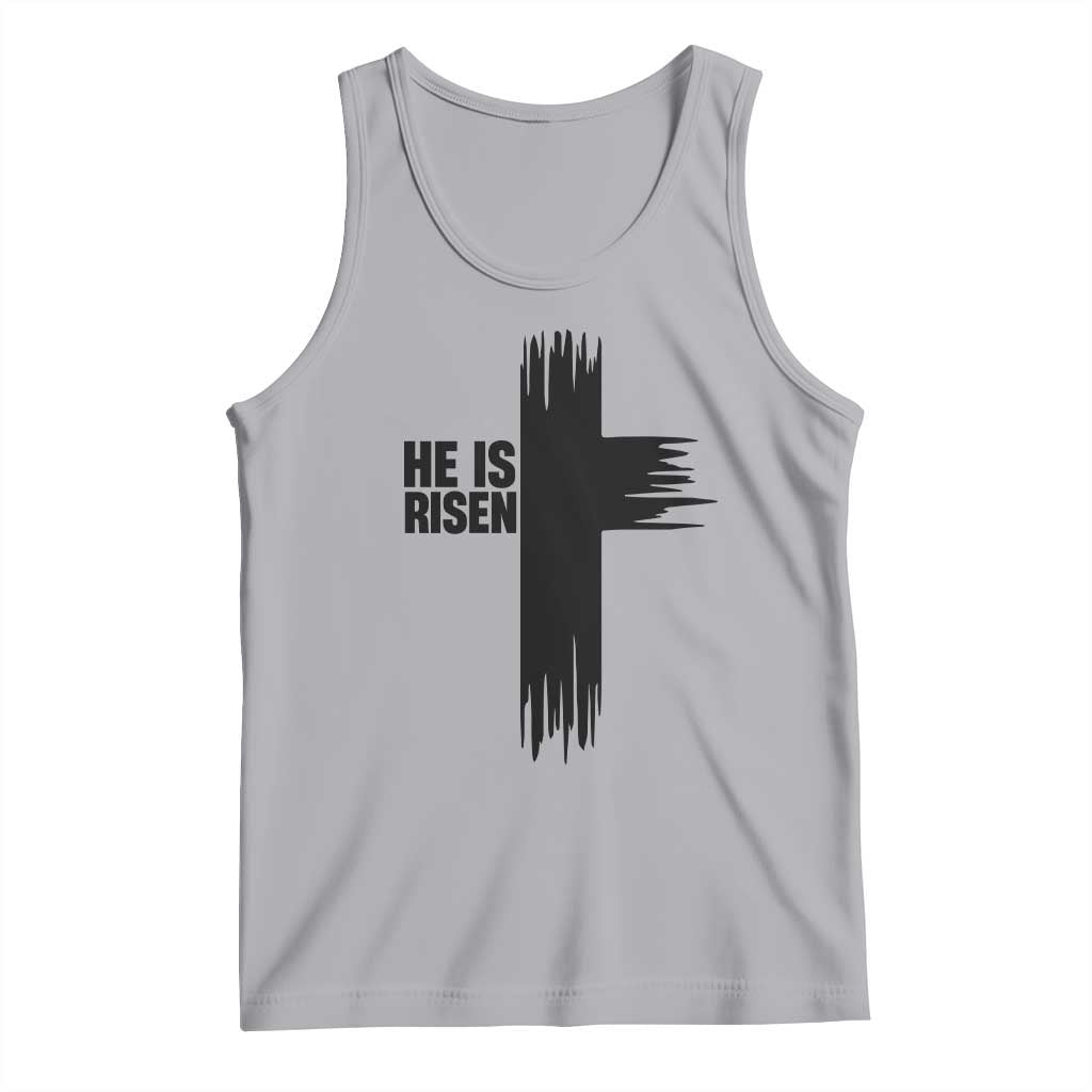 He Is Risen Tank Top Christian Easter Cross