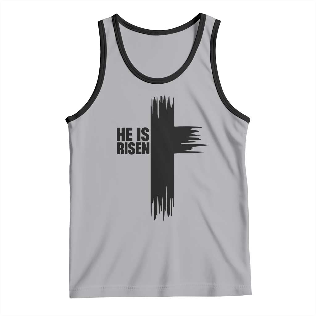He Is Risen Tank Top Christian Easter Cross