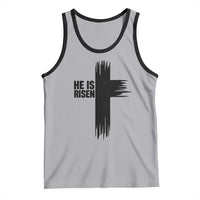 He Is Risen Tank Top Christian Easter Cross