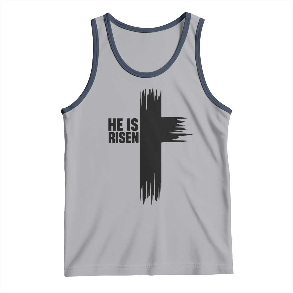 He Is Risen Tank Top Christian Easter Cross