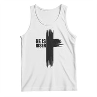 He Is Risen Tank Top Christian Easter Cross