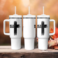 He Is Risen Tumbler With Handle Christian Easter Cross