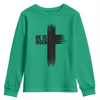 He Is Risen Youth Sweatshirt Christian Easter Cross