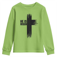 He Is Risen Youth Sweatshirt Christian Easter Cross