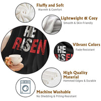 He Is Risen Throw Blanket Vintage Christian Religious Faith - undefined