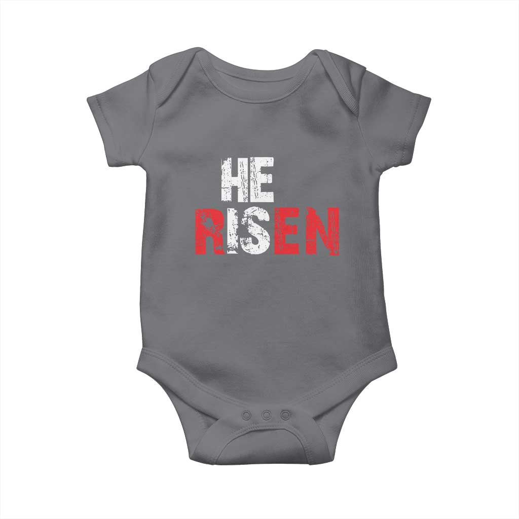 He Is Risen Baby Onesie Vintage Christian Religious Faith - Wonder Print Shop