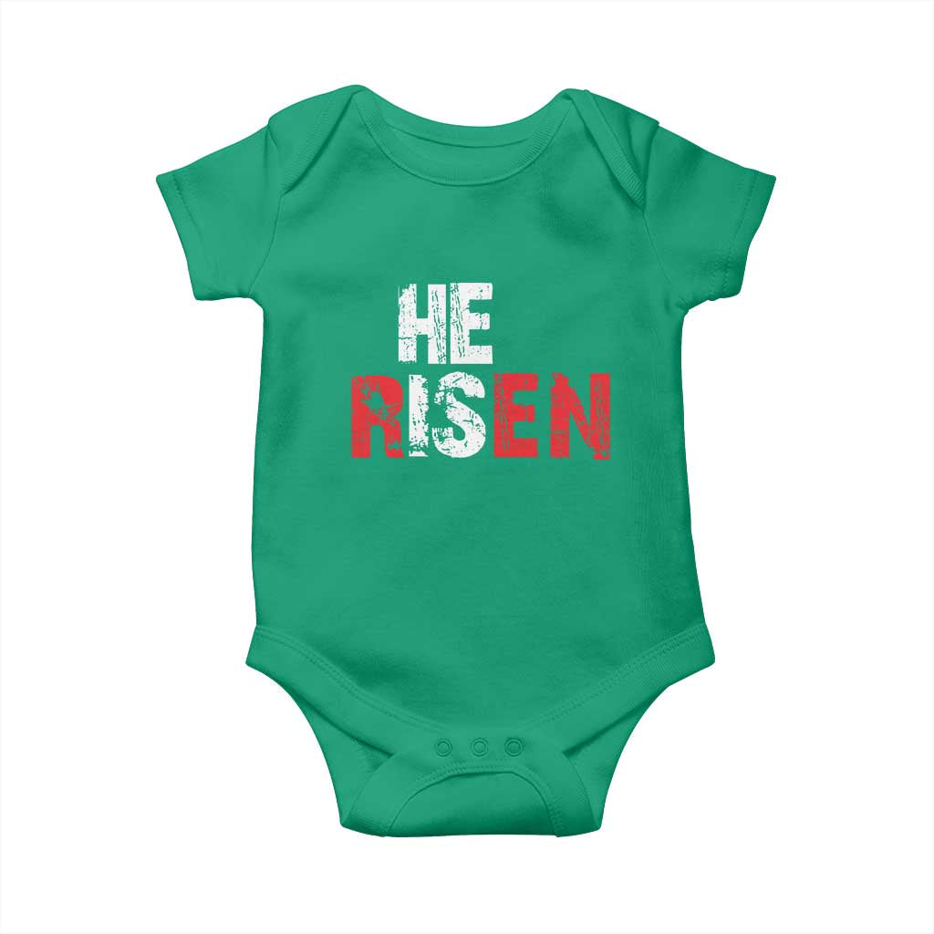 He Is Risen Baby Onesie Vintage Christian Religious Faith - Wonder Print Shop