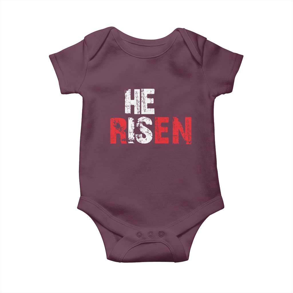 He Is Risen Baby Onesie Vintage Christian Religious Faith - Wonder Print Shop